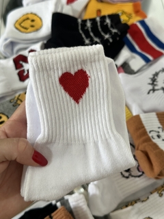 Medias corazon rojo