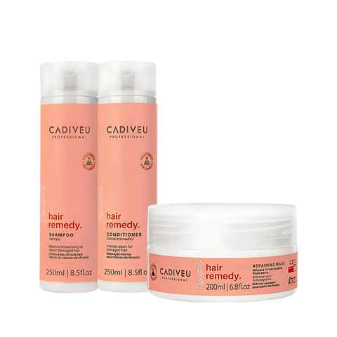 Kit Cadiveu Professional Essentials Hair Remedy Shampoo + Condicionador 250ml e Máscara 200ml