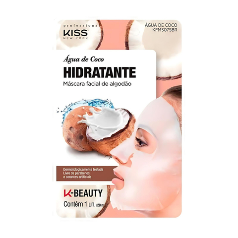 Máscara Facial de Algodão Água de Coco Hidratante - Kiss New York