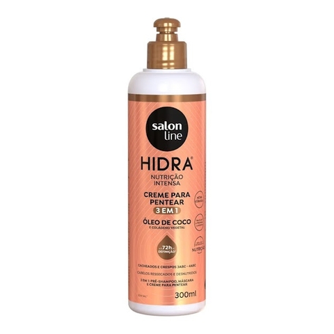Creme Para Pentear 3 em 1 Hidra Óleo de Coco Salon Line 300ml