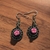 Brinco relicário redondo em ouro velho com rosa tons de rosa bordada - comprar online