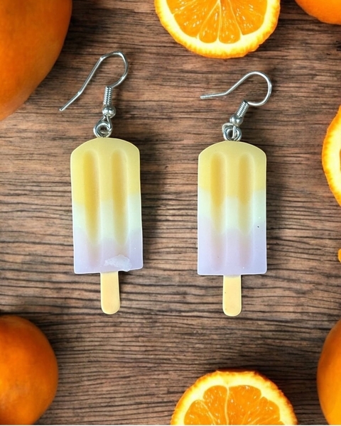 Brincos em resina Coleção Picolé de Laranja
