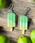 Brincos em resina Coleção Picolé verde com amarelo - comprar online