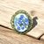 Broche charmoso em metal com bordado flores lilás bronze dupla função - comprar online