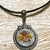 Colar rosas marrons fundo rendado ouro velho couro marrom - comprar online