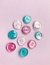 Set 10 botones (mini) - aqua, rosa y transparente - comprar online
