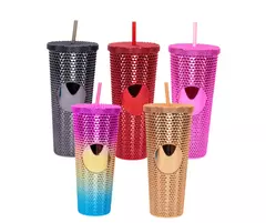 vasos Glam, acabado metálico