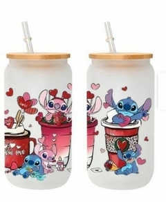 vaso de vidrio esmerilado tapa bambú niños 500 ml personalizados - comprar en línea