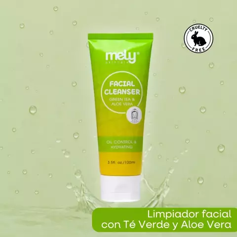 Limpiador facial con extracto de Aloe vera y té verde Mely