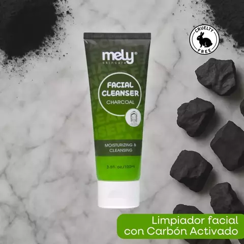 Limpiador facial Charcoal con extracto de Carbón mely