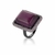 Anel com cabochão retangular roxo