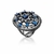 Anel oval com zircônias na cor safira