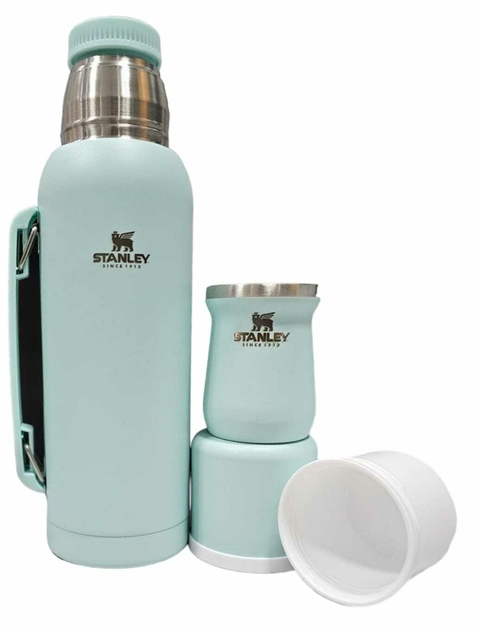 TERMO SIMIL STANLEY 1 LTS CON MATE 160 ML VERDEAQUA