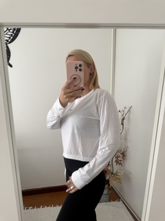 Remera Cotton manga larga, Blanca - comprar online