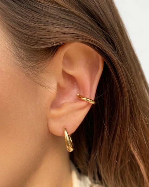 Piercing de Pressão Liso Grosso – Banhado a Ouro