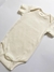 Body Canelado Manga Curta Off White - comprar online