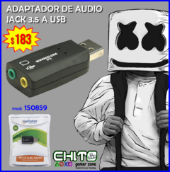 ADAPTADOR AUDIO JACK 3.5 A USB MANHATTAN 150859