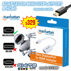 ADAPTADOR DE MINI DISPLAYPORT a HDMI MANHATTAN 151399