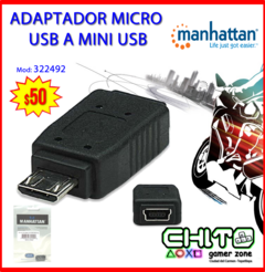 ADAPTADOR MICRO USB A MINI USB MANHATTAN 322492