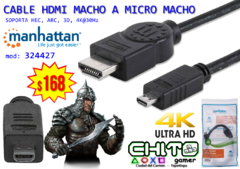 CABLE HDMI MACHO A MICROHDMI MACHO MANHATTAN 324427