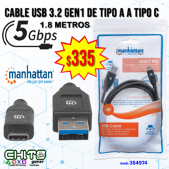 CABLE USB 3.2 TIPO A a TIPO C MANHATTAN 354974