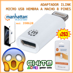 ADAPTADOR LIGHTNING A MICROUSB. MANHATTAN 390620