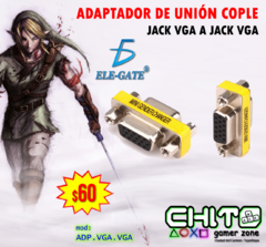 ADAPTADOR DE UNIÓN COPLE VGA A VGA ELE-GATE mod: ADP.VGA.VGA