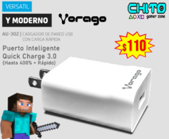 CUBO CARGADOR CARGA RÁPIDA 3.0 VORAGO AU-302