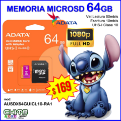 MICROSD 64gb ADATA AUSDX64GUICL10-RA1 - comprar en línea