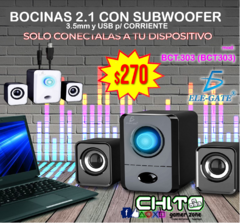 BOCINA 2.1 CON SUBWOOFER Estereo ELE-GATE BCT.303 (BCT303)