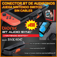CONECTOR BT DE AUDÍFONOS Para NINTENDO SWITCH BIONIK BNK-9047