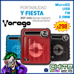 BOCINA PORTÁTIL BLUETOOTH VORAGO BSP-200