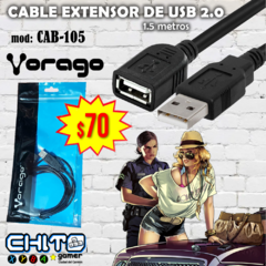EXTENSIÓN DE CABLE USB 2.0 1.5 metros VORAGO CAB-105