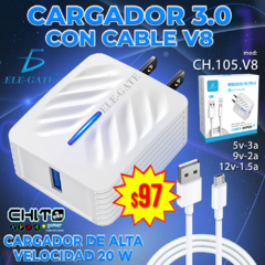 CARGADOR V8 3.0 20w ELE-GATE CH.105.V8