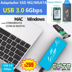 ADAPTADOR SSD M.2 MSATA A USB 3.0 ELE-GATE CON42MSATA (CON.42.MSATA)