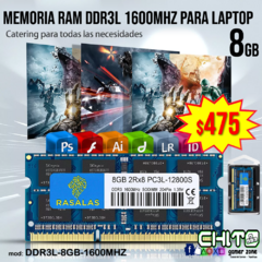RAM DDR3L 1600mhZ PARA LAPTOP RASALAS DDR3L-8GB-1600MHZ