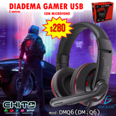 DIADEMA GAMER CONEXIÓN USB ELE-GATE DMQ6 (DM.Q6)