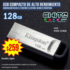 USB 128gb METAL 3.2 KINGSTON DTKN/128GB - comprar en línea