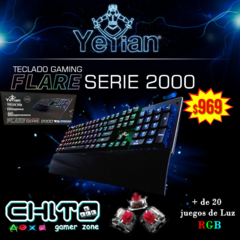 TECLADO GAMER RGB YEYIAN FLARE SERIE 2000