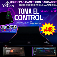 MOUSEPAD GAMER RGB con CARGADOR YEYIAN GLIDER 2700