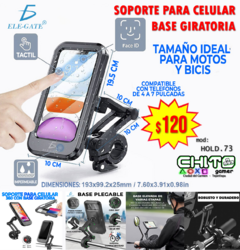 SOPORTE PARA TELÉFONO IMPERMEABLE 4" a 7" ELE-GATE HOLD.73