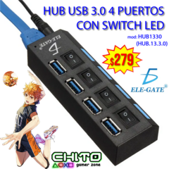 HUB USB 3.0 DE 4 PUERTOS CON SWITCH. HUB1330 (HUB.13.3.0)