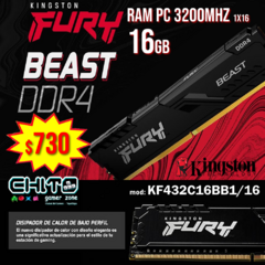 RAM PARA PC DDR4 16GB 3200mhz FURY KINGSTON KF432C16BB1/16 - comprar en línea