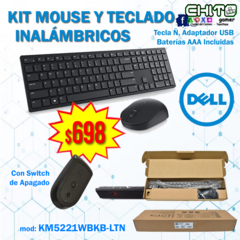 KIT TECLADO Y MOUSE INALÁMBRICOS Dell KM5221W