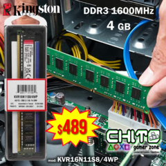 DDR3 PARA PC 4GB KINGSTON KVR16N11S8/4WP