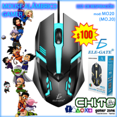 MOUSE GAMER ALÁMBRICO CON LUZ DE RESPIRACIÓN ELE-GATE mod: MO20 (MO.20)