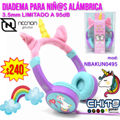 DIADEMA DE UNICORNIO ALÁMBRICA LIMITE 95dB NECNON NBAKUN0495