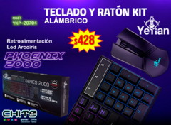 KIT MOUSE Y TECLADO ALÁMBRICO GAMER YEYIAN PHOENIX 2000 (YKP-20704)