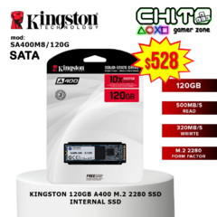 DISCO SÓLIDO M.2 SATA III 120GB KINGSTON SA400M8/120G