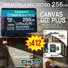 MICROSD 256gb Canvas Go Plus A2 U3 V30 KINGSTON SDCG3/256GB